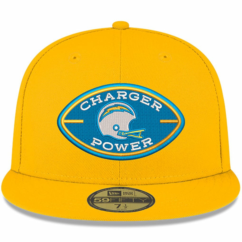 Los Angeles Chargers New Era Charger Power 59FIFTY Fitted Hat Gold | NFL