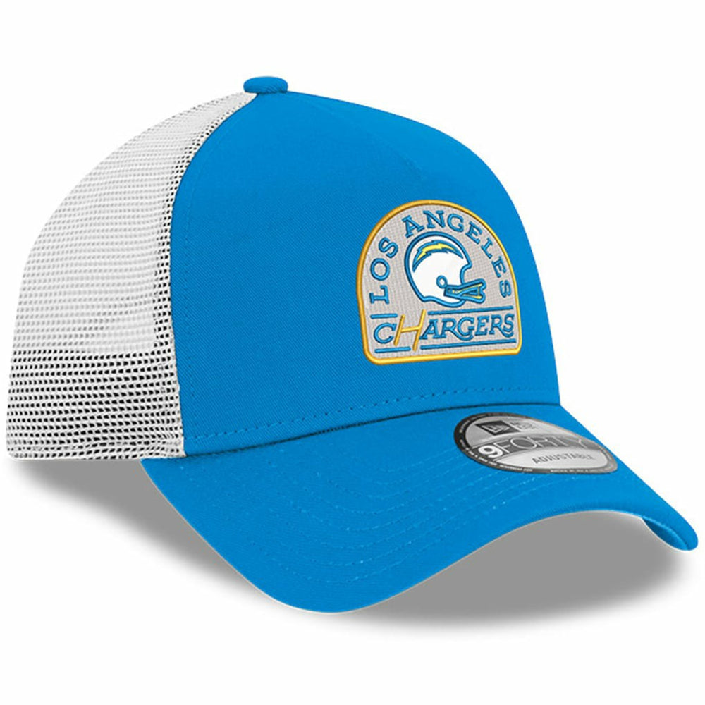 Los Angeles Chargers New Era Charger Power A-Frame 9FORTY Trucker Adjustable Hat Powder Blue | NFL