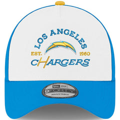 Los Angeles Chargers New Era Charger Power A-Frame 9FORTY Adjustable Hat White/Powder Blue | NFL