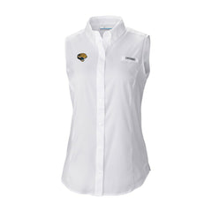 Jacksonville Jaguars Women's Historic Tamiami Omni-Shade Sleeveless Button-Up Shirt White | Columbia