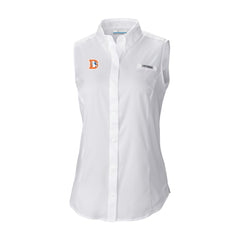 Denver Broncos Women's Historic Tamiami Omni-Shade Sleeveless Button-Up Shirt White | Columbia