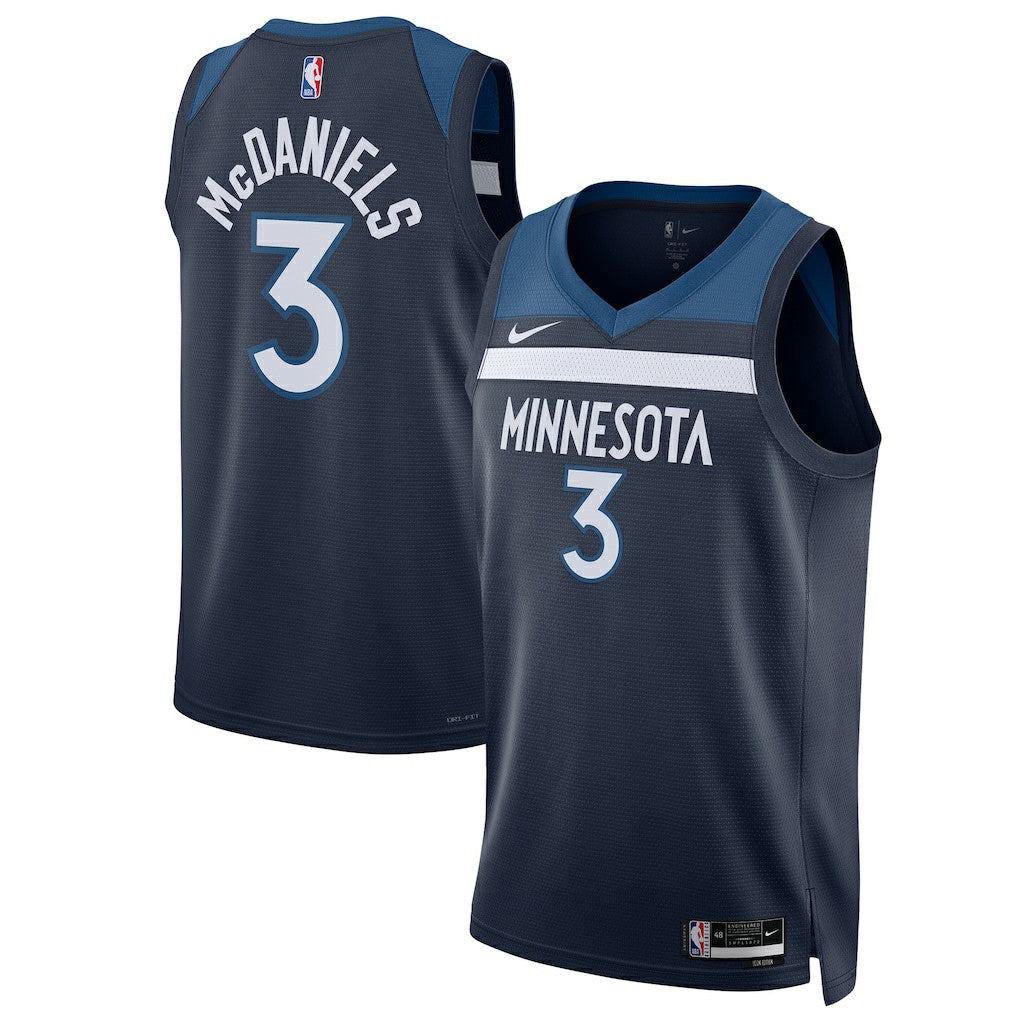 Jaden McDaniels Minnesota Timberwolves Unisex Swingman Player Jersey Icon Edition Navy - NBA