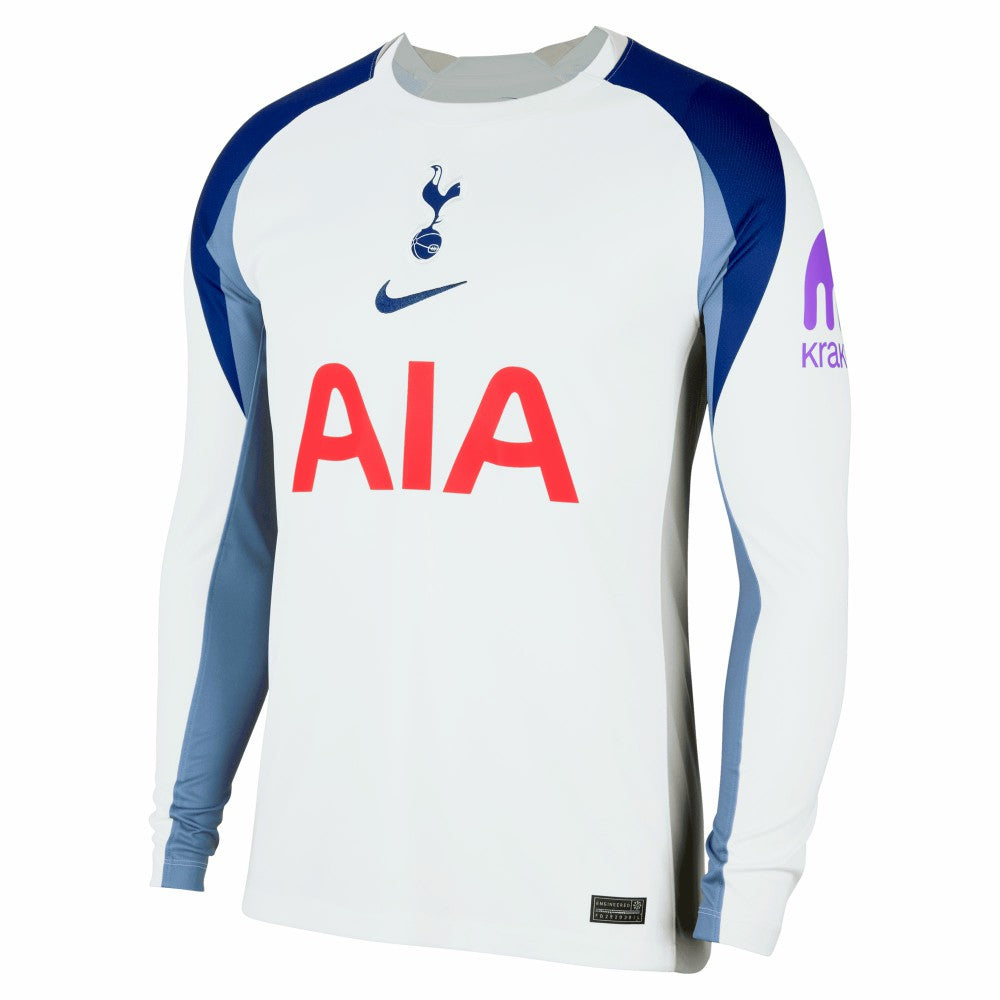 Tottenham Hotspur 2025/26 Home Replica Long Sleeve Custom Jersey White | Nike