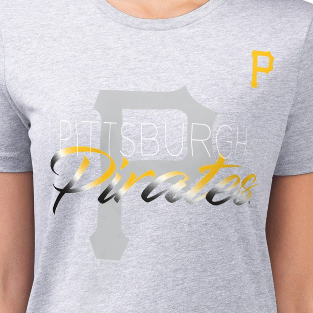 Pittsburgh Pirates G-III 4Her by Carl Banks Women's Super-Slim Fit Lightweight Shadow Logo Graphic T-Shirt - MLB