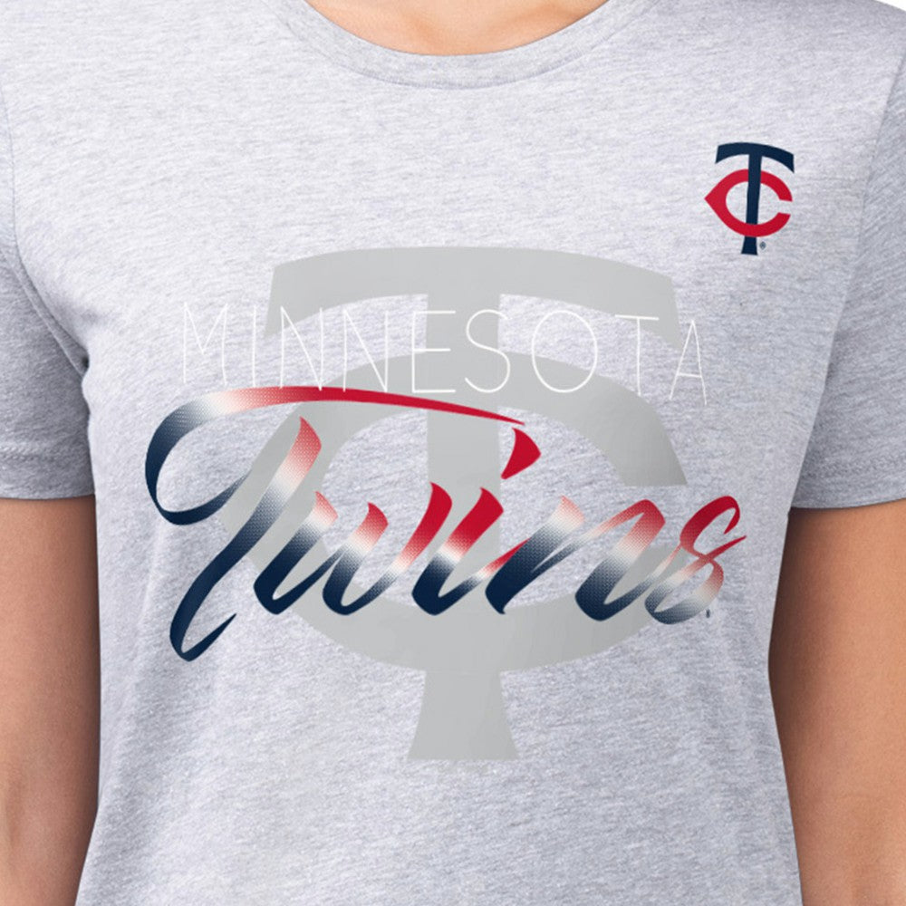Minnesota Twins G-III 4Her by Carl Banks Women's Super-Slim Fit Lightweight Shadow Logo Graphic T-Shirt - MLB