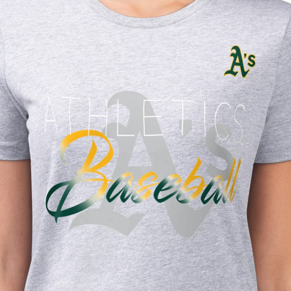 Athletics G-III 4Her by Carl Banks Women's Super-Slim Fit Lightweight Shadow Logo Graphic T-Shirt - MLB