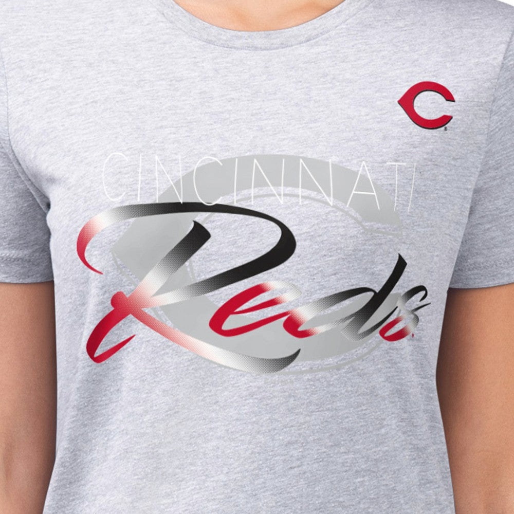Cincinnati Reds G-III 4Her by Carl Banks Women's Super-Slim Fit Lightweight Shadow Logo Graphic T-Shirt - MLB