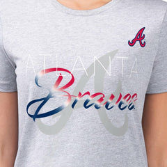Atlanta Braves G-III 4Her by Carl Banks Women's Super-Slim Fit Lightweight Shadow Logo Graphic T-Shirt - MLB