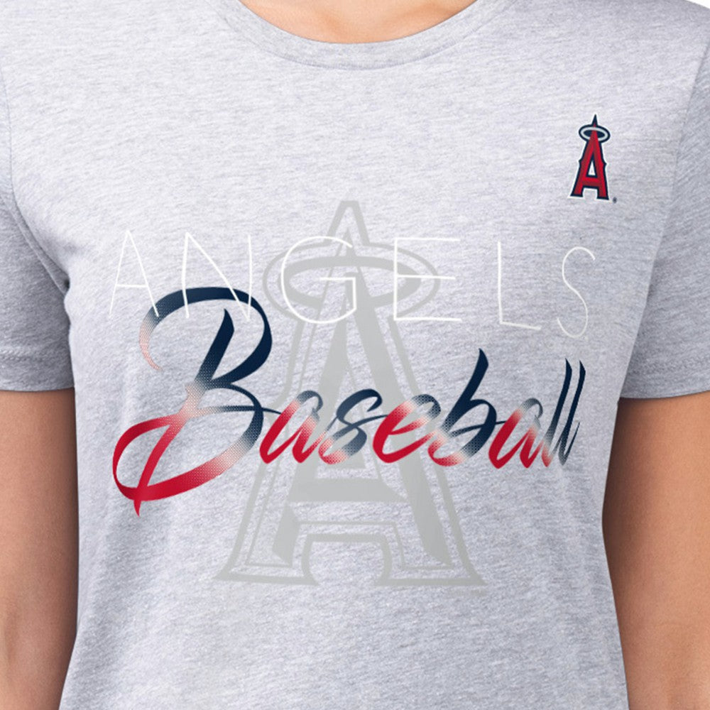 Los Angeles Angels G-III 4Her by Carl Banks Women's Super-Slim Fit Lightweight Shadow Logo Graphic T-Shirt - MLB