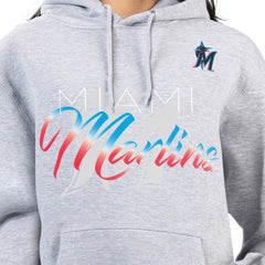 Miami Marlins G-III 4Her by Carl Banks Women's Shadow Logo Graphic Pullover Hoodie - MLB