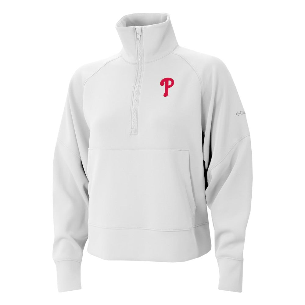 Philadelphia Phillies Columbia Women's Wickhams Hills Raglan Omni-Wick Quarter-Zip Pullover - MLB