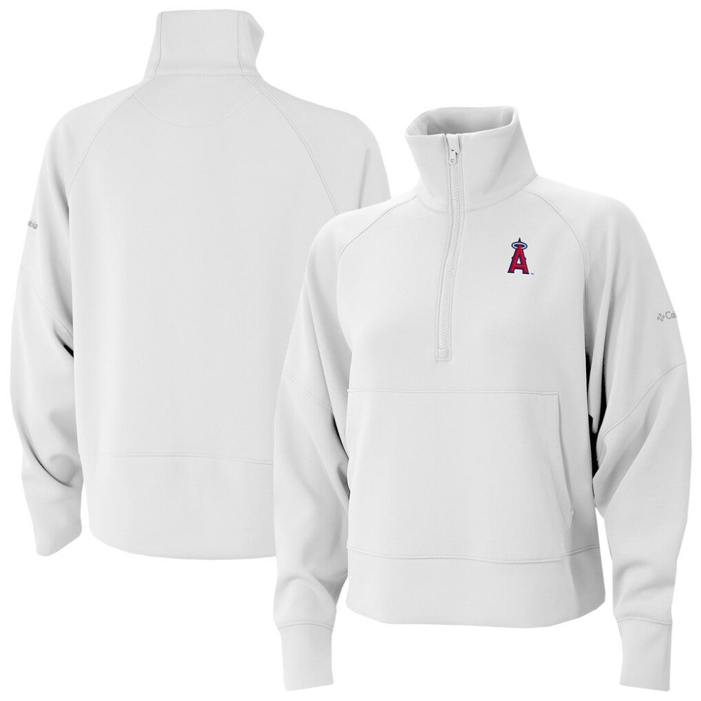 Los Angeles Angels Columbia Women's Wickhams Hills Raglan Omni-Wick Quarter-Zip Pullover - MLB