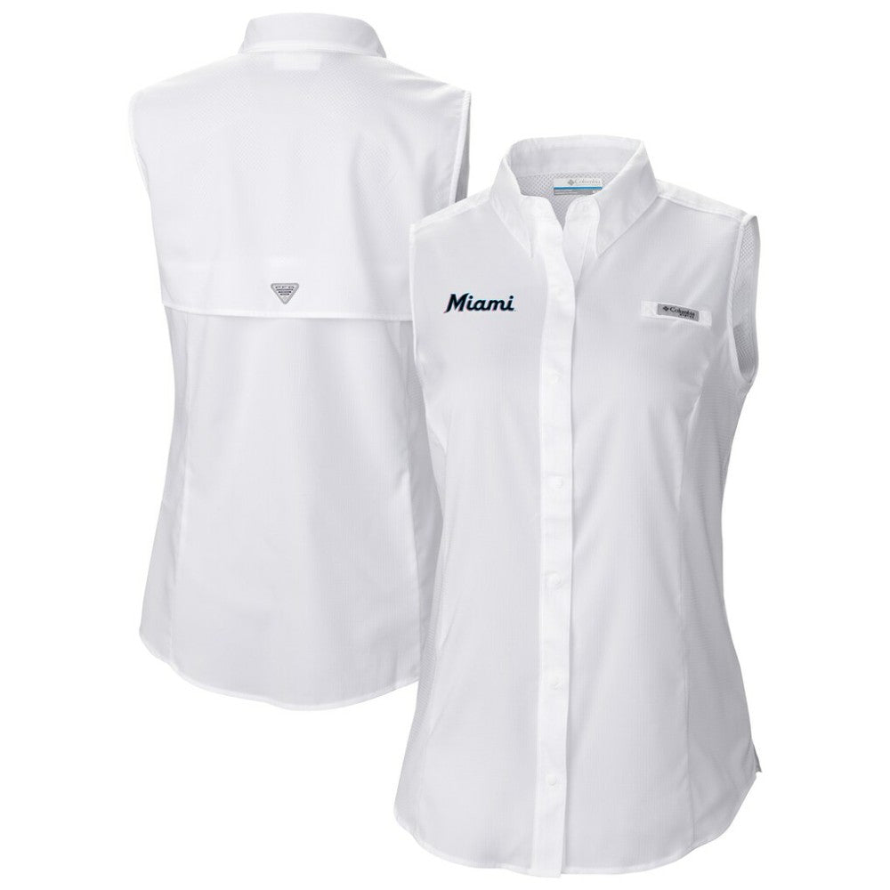 Miami Marlins Columbia Women's Tamiami Sleeveless Shirt - MLB
