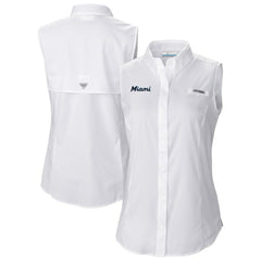 Miami Marlins Columbia Women's Tamiami Sleeveless Shirt - MLB