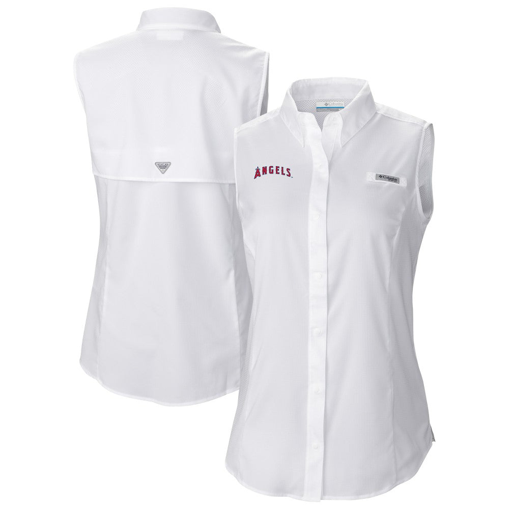 Los Angeles Angels Columbia Women's Tamiami Sleeveless Shirt - MLB