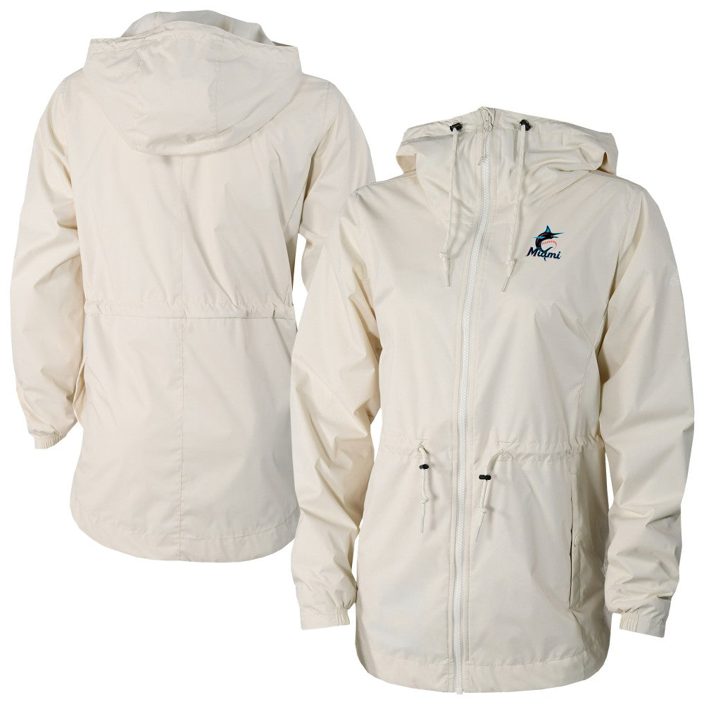 Miami Marlins Columbia Women's Lily Park Full-Zip Rain Jacket - MLB