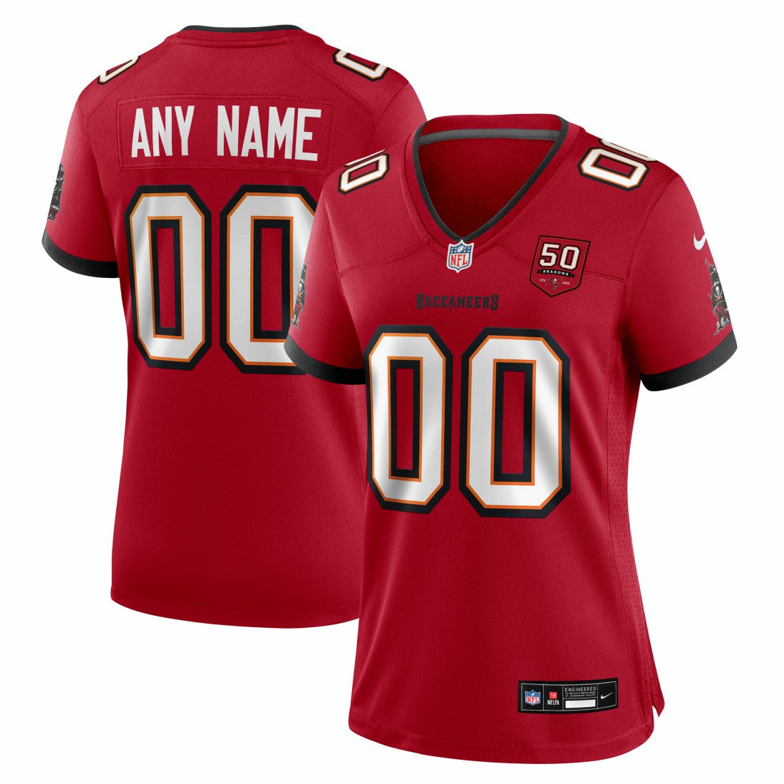 Tampa Bay Buccaneers Women's 50th Season Custom Game Jersey Red | Nike for Sale