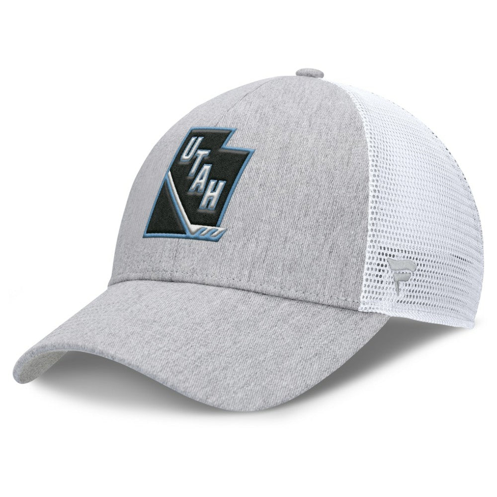 Utah Mammoth Fanatics Utah Badge Trucker Adjustable Hat - Gray/White - NHL