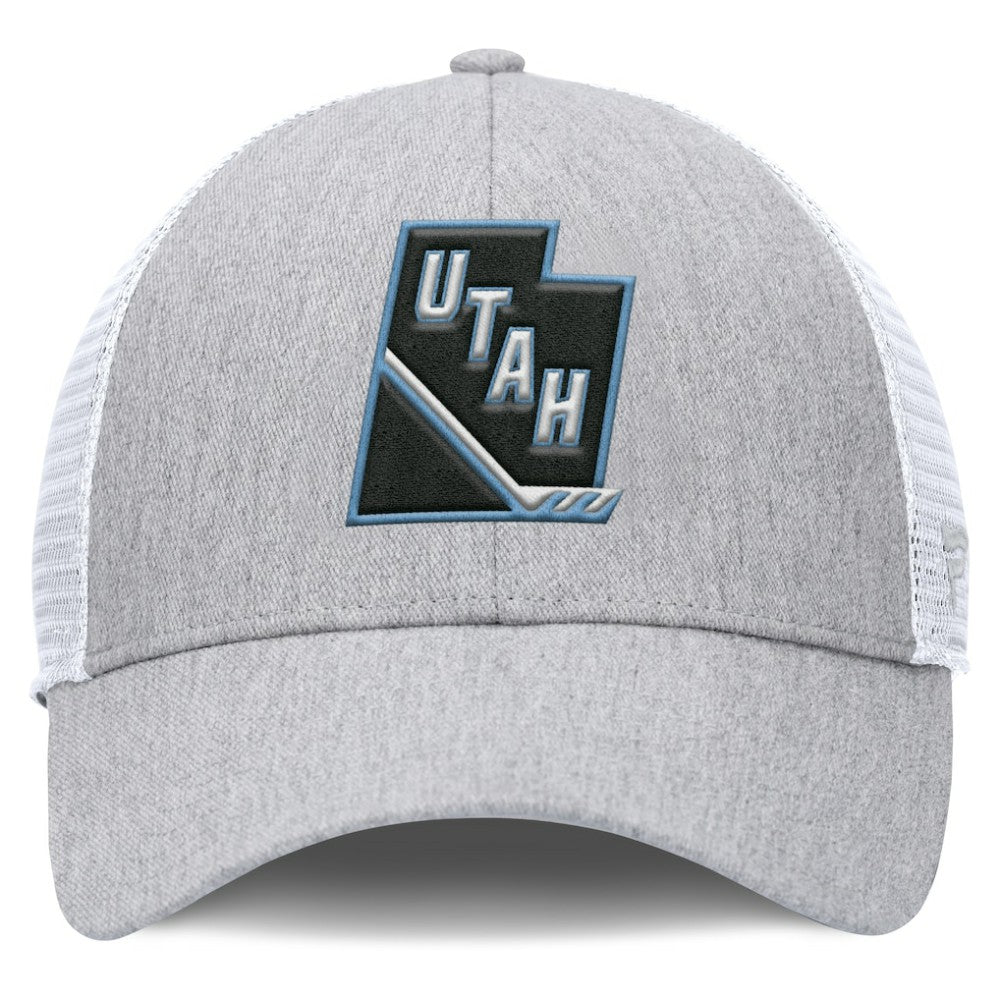 Utah Mammoth Fanatics Utah Badge Trucker Adjustable Hat - Gray/White - NHL