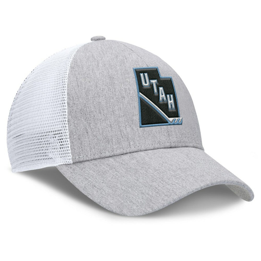 Utah Mammoth Fanatics Utah Badge Trucker Adjustable Hat - Gray/White - NHL