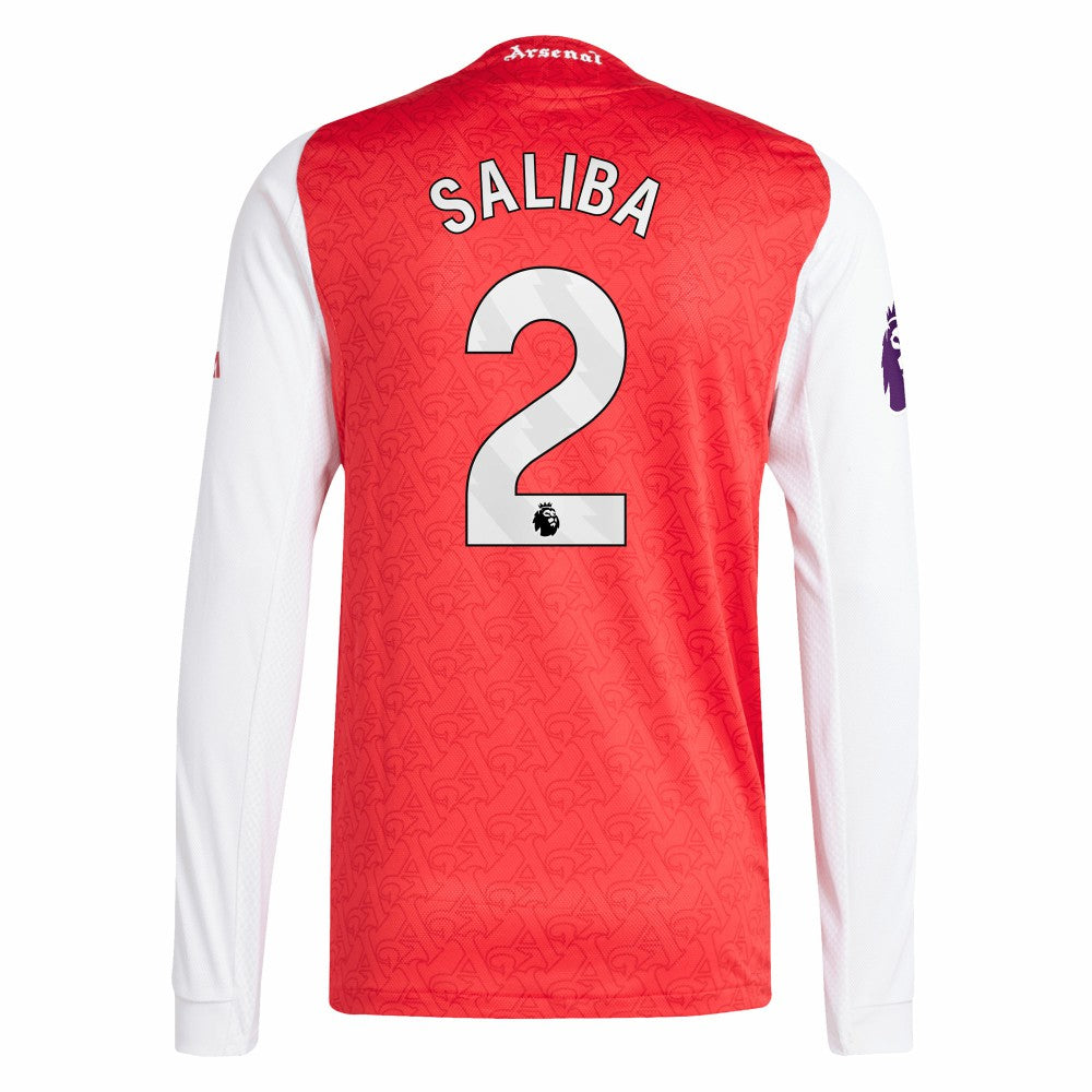 William Saliba Arsenal 2025/26 Home Long Sleeve Player Jersey Red | Adidas Online