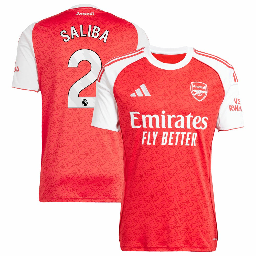 William Saliba Arsenal 2025/26 Home Replica Player Jersey Red | Adidas Online