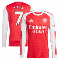 Bukayo Saka Arsenal 2025/26 Home Replica Long Sleeve Player Jersey Red | Adidas discount