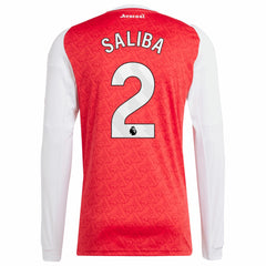William Saliba Arsenal 2025/26 Home Replica Long Sleeve Player Jersey Red | Adidas Online
