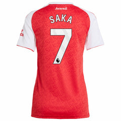 Bukayo Saka Arsenal Women's 2025/26 Home Replica Player Jersey Red | Adidas