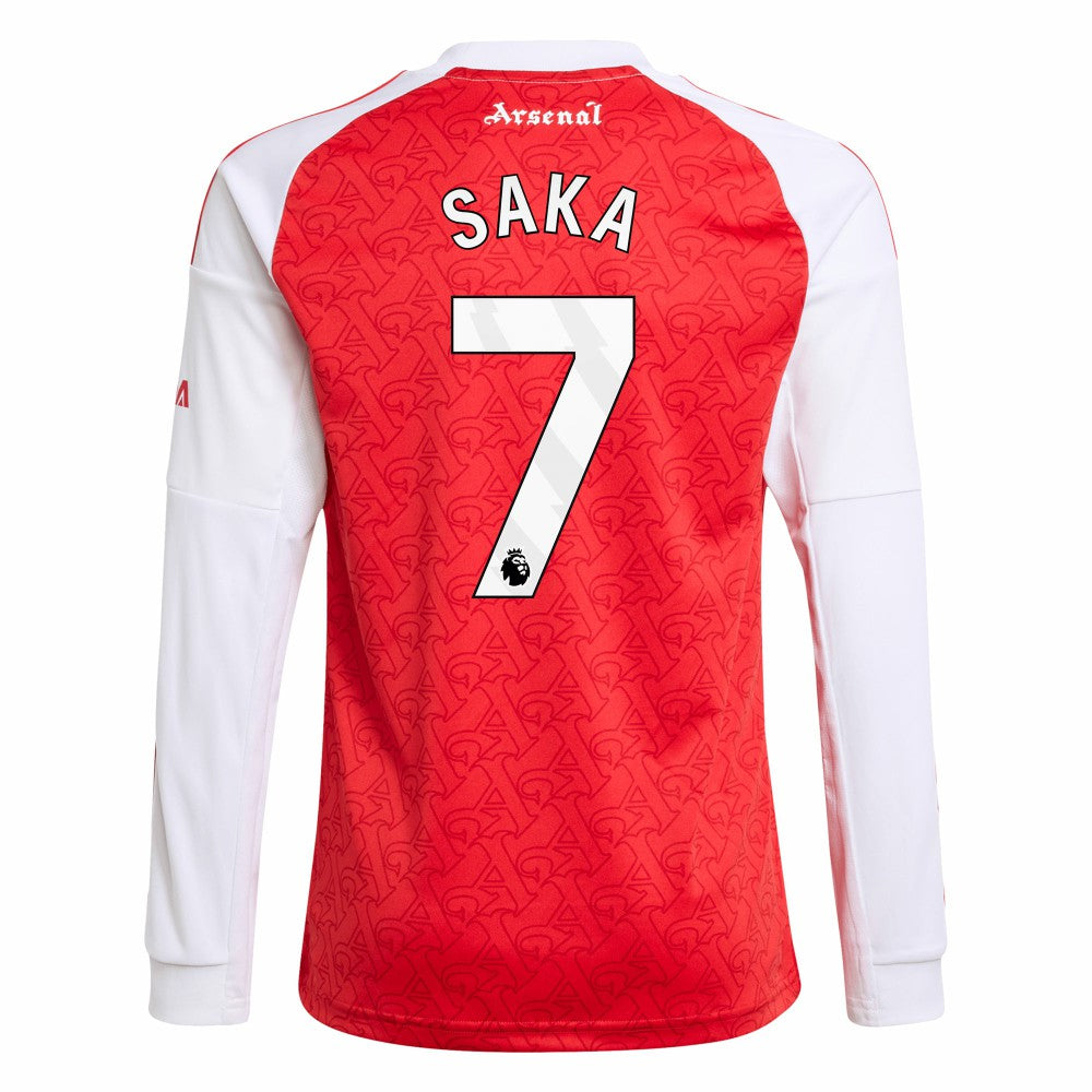 Bukayo Saka Arsenal Youth 2025/26 Home Replica Long Sleeve Player Jersey Red | Adidas Online