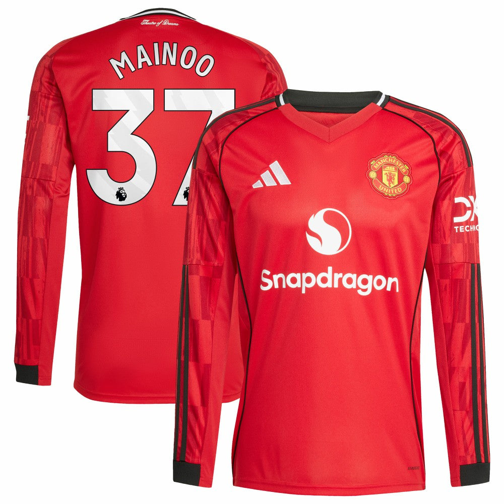 Kobbie Mainoo Manchester United Home 2025/26 Replica Player Long Sleeve Jersey Red | Adidas discount