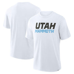 Utah Mammoth Fanatics Wordmark Stadium Slub T-Shirt - White - NHL
