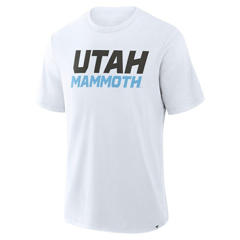 Utah Mammoth Fanatics Wordmark Stadium Slub T-Shirt - White - NHL