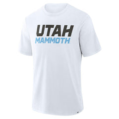 Utah Mammoth Fanatics Wordmark Stadium Slub T-Shirt - White - NHL