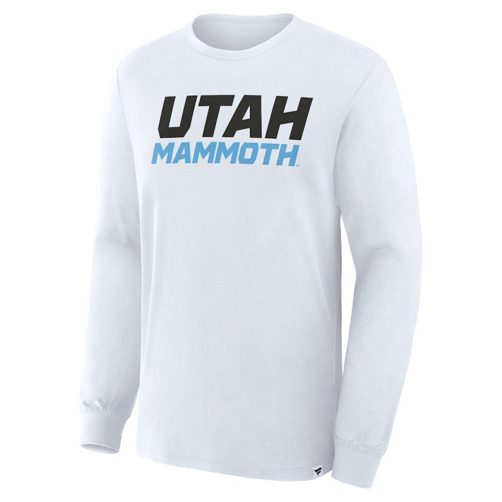Utah Mammoth Fanatics Wordmark Legacy Long Sleeve T-Shirt - White - NHL