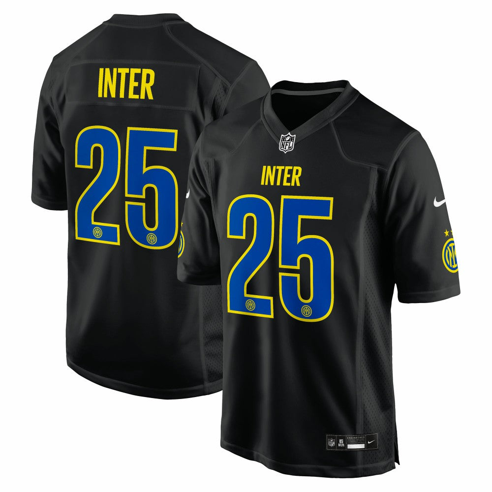 Inter Milan 2025 Soccer x NFL Game Jersey Black | Nike discount