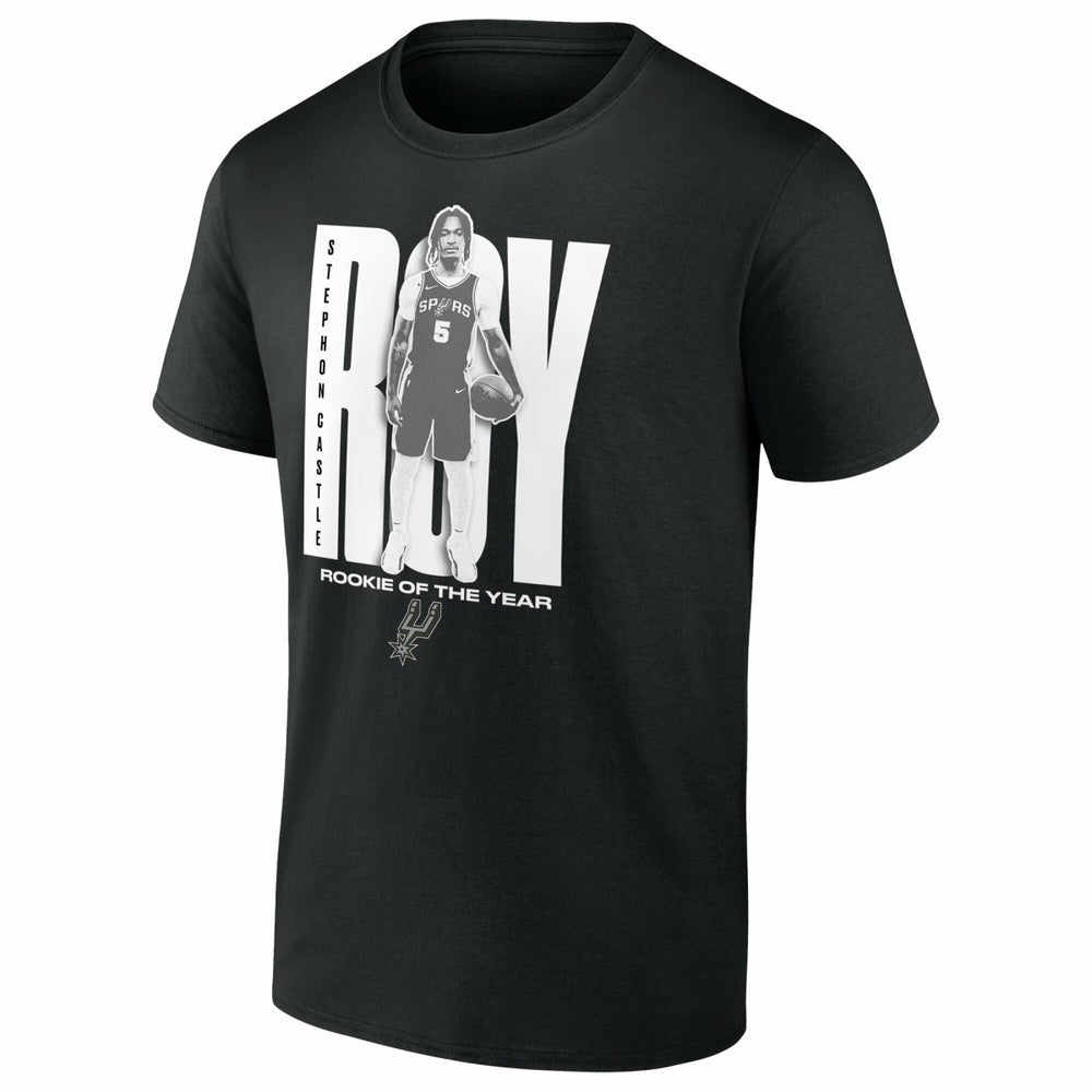 Stephon Castle San Antonio Spurs 2025 NBA Rookie of the Year T-Shirt Black - NBA