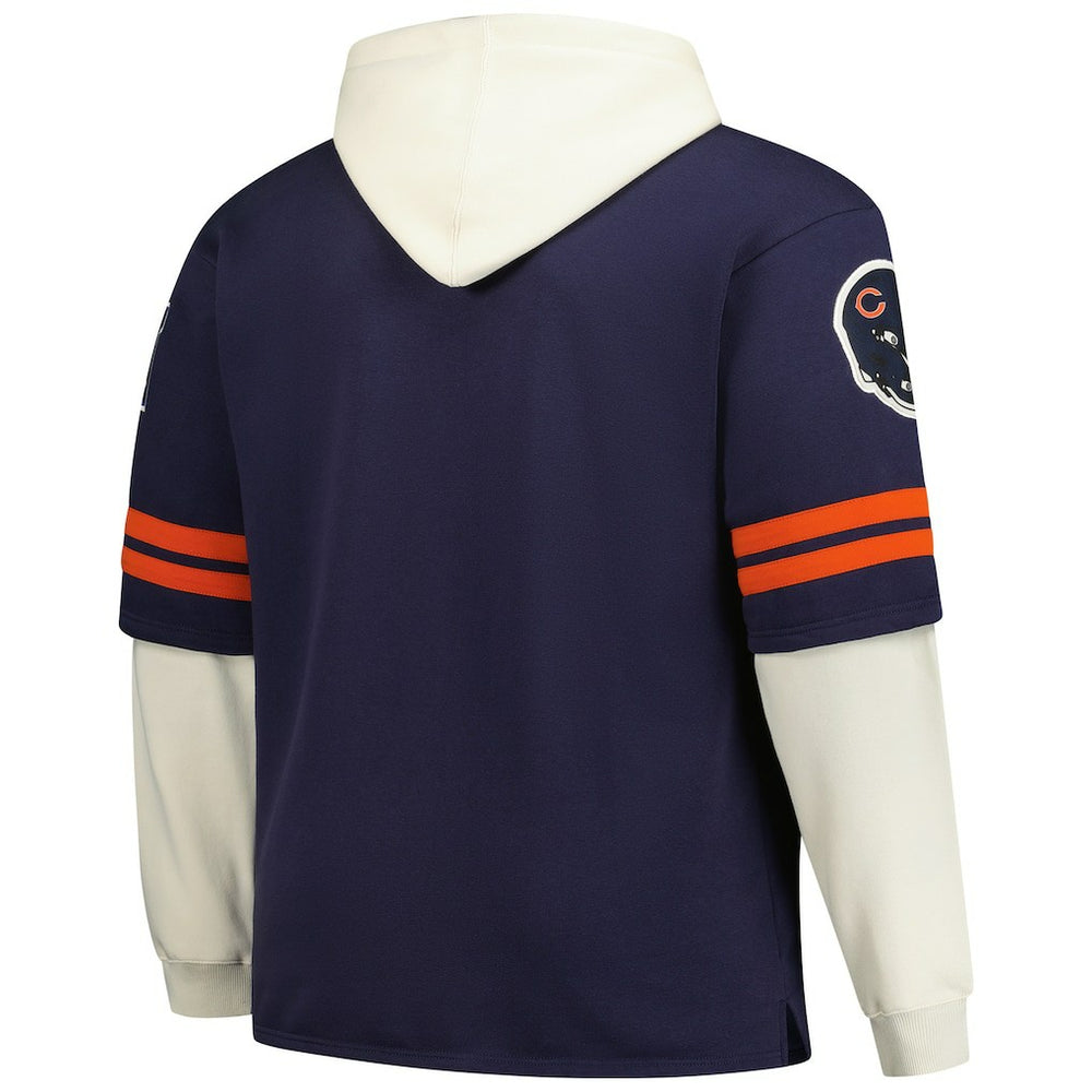 Chicago Bears '47 Big & Tall Split Zone Cornerback V-Neck Hoodie Navy | 47 brand