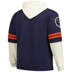 Chicago Bears '47 Big & Tall Split Zone Cornerback V-Neck Hoodie Navy | 47 brand