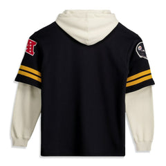 Pittsburgh Steelers '47 Big & Tall Split Zone Cornerback V-Neck Hoodie Black | 47 brand