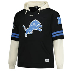 Detroit Lions '47 Big & Tall Split Zone Cornerback V-Neck Hoodie Black | 47 brand