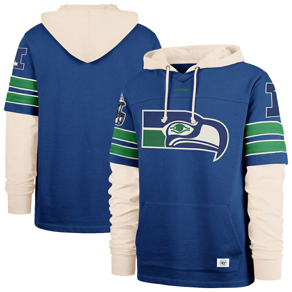 Seattle Seahawks '47 Big & Tall Split Zone Cornerback Hoodie Royal | 47 brand