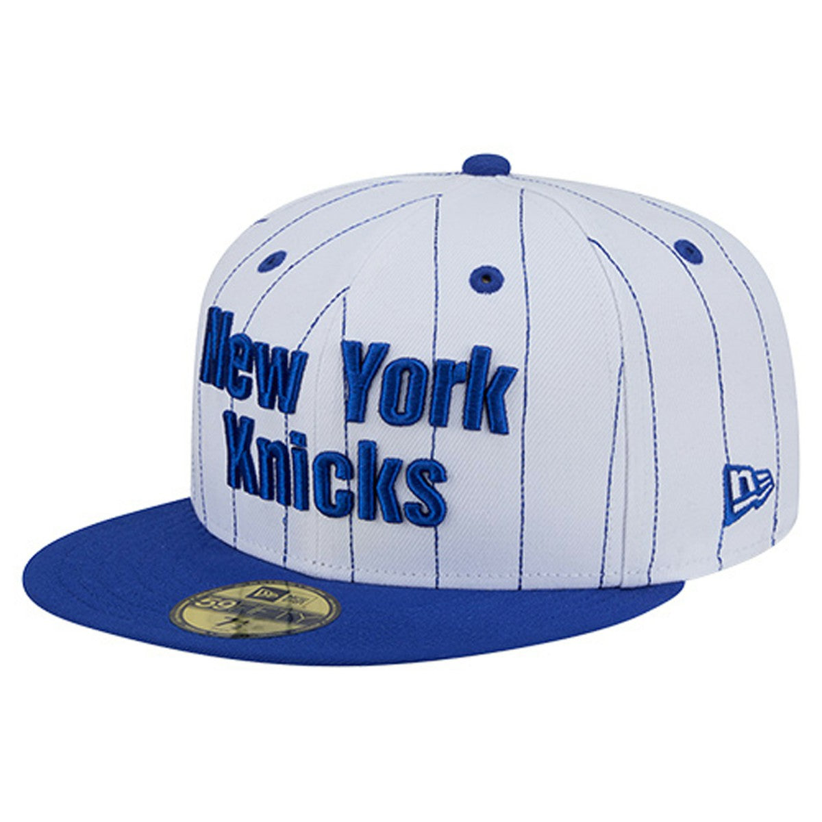 New York Knicks Wordmark Pinstripe 59FIFTY Fitted Hat White - NBA
