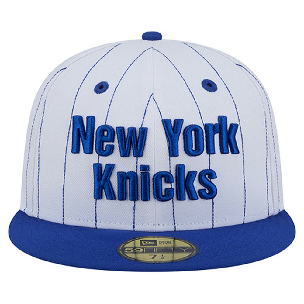 New York Knicks Wordmark Pinstripe 59FIFTY Fitted Hat White - NBA