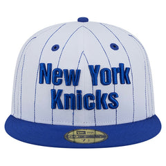 New York Knicks Wordmark Pinstripe 59FIFTY Fitted Hat White - NBA