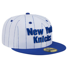 New York Knicks Wordmark Pinstripe 59FIFTY Fitted Hat White - NBA
