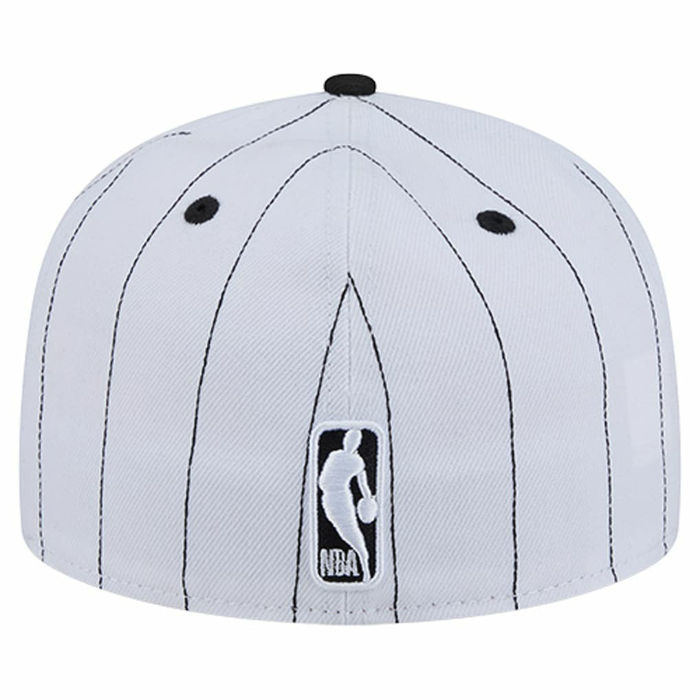 Chicago Bulls Wordmark Pinstripe 59FIFTY Fitted Hat White - NBA