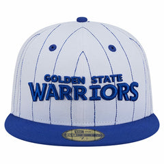 Golden State Warriors Wordmark Pinstripe 59FIFTY Fitted Hat White - NBA