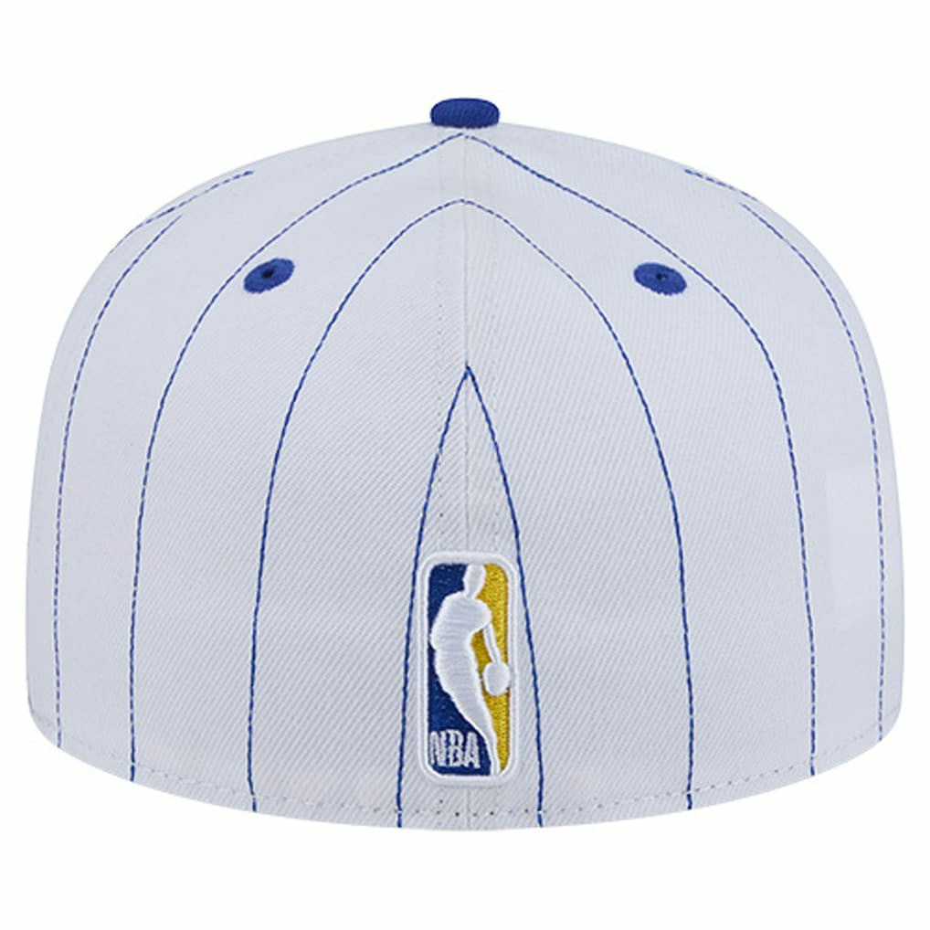 Golden State Warriors Wordmark Pinstripe 59FIFTY Fitted Hat White - NBA