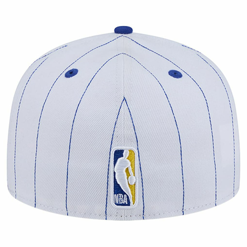 Golden State Warriors Wordmark Pinstripe 59FIFTY Fitted Hat White - NBA